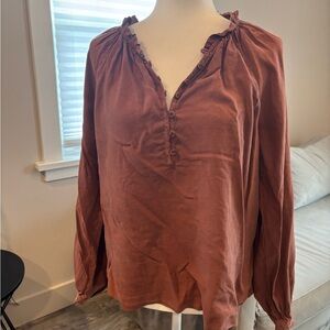Anthropologie Cloth & Stone Women's Rust Blouse